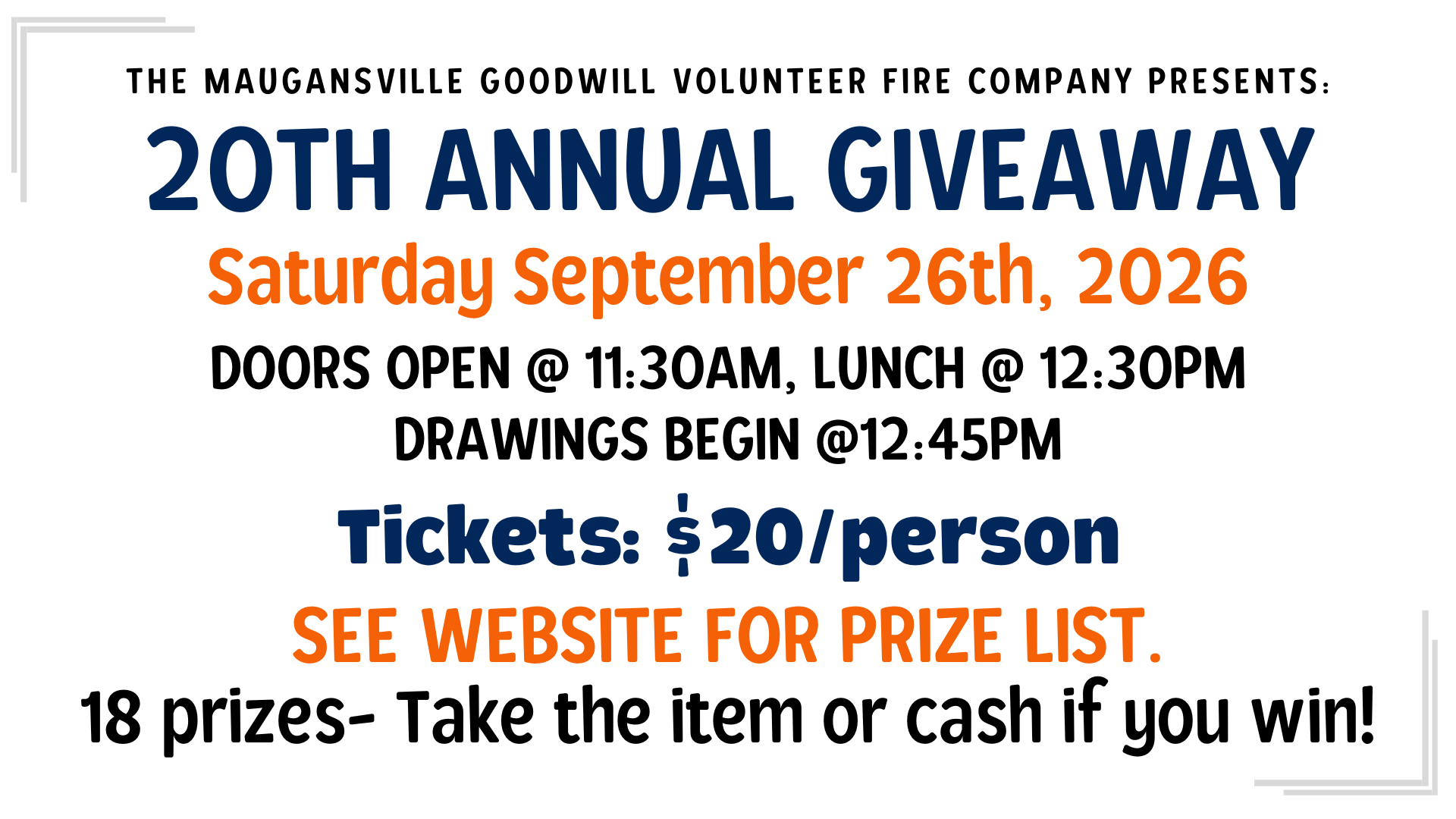 20th Annual Giveaway